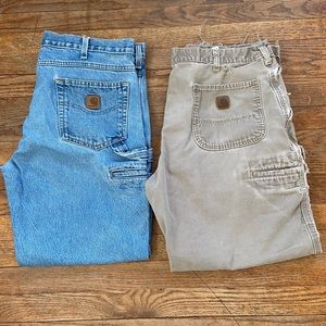 2 pair 36x29 Carhartt pants. Denim & cotton